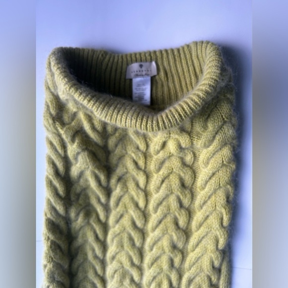 Berretti made in Italy neck warmer turtleneck green mohair blend - Picture 4 of 6